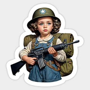 The Little Girl and a Gun Sticker